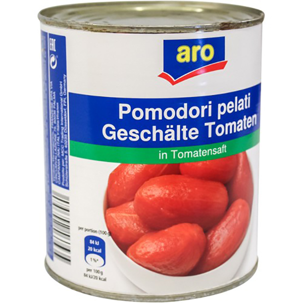 Томаты Aro очищенные целые в томатном соке 800 г