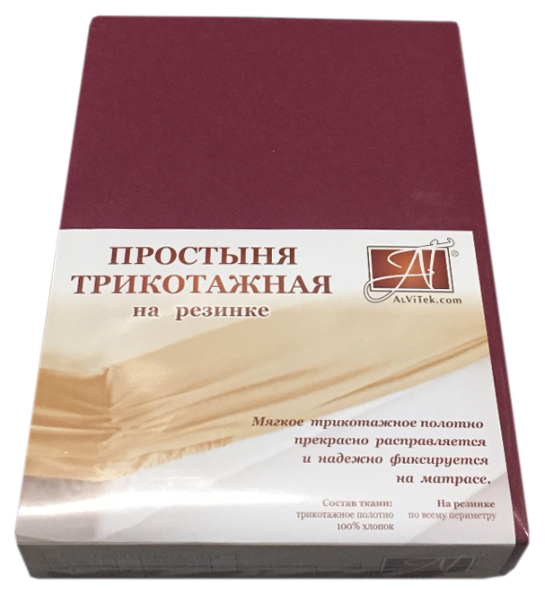 фото Простыня альвитек птр-мар-160 цвет бордовый