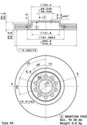 

Тормозной диск brembo 09A59811