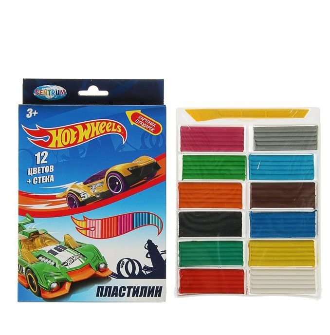 Пластилин CENTRUM Hot Wheels 12 цветов 240 г пластилин centrum enchantimals со стекой 6 ов