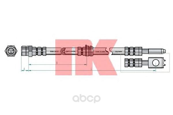 фото Шланг тормозной системы nk 8547102 передний