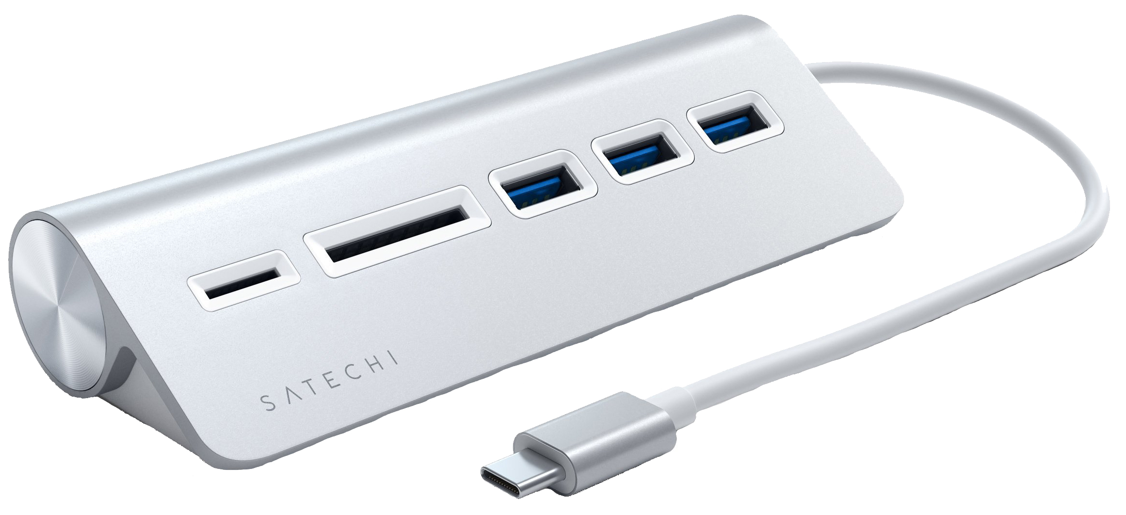 фото Разветвитель для компьютера satechi type-c aluminum usb hub & card reader st-tchcrs silver