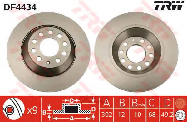 фото Тормозной диск trw/lucas для df4434