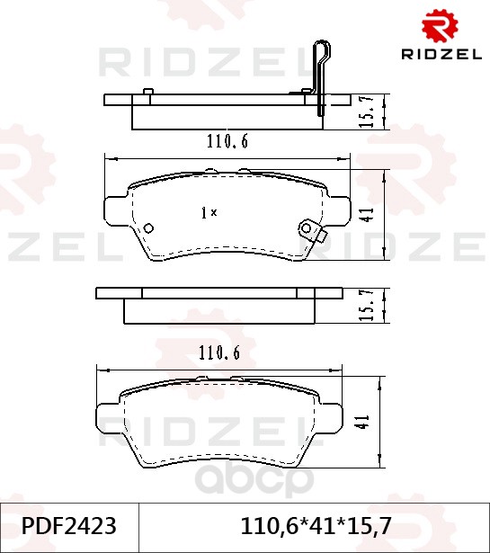 

Комплект тормозных колодок RIDZEL PDF2423
