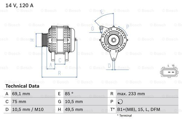 

Генератор BOSCH 0 986 042 840