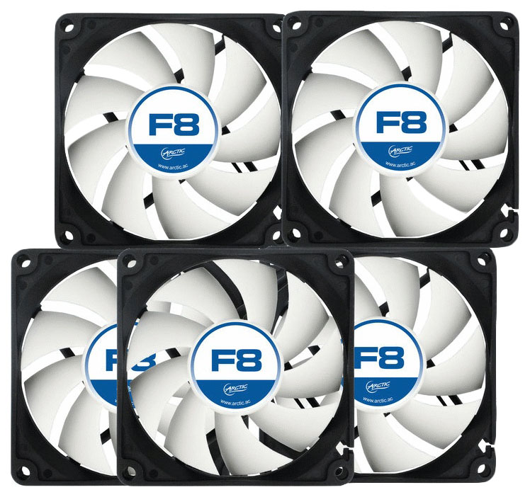 

Корпусной вентилятор ARCTIC F8 PWM PST (ACFAN00061A Value Pack), F12 PWM PST
