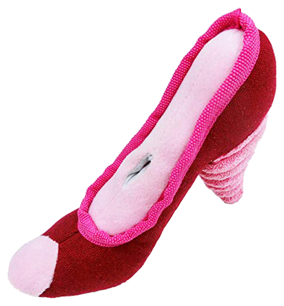 Мягкая игрушка для собак Earth Pet Туфелька, розовый, длина 18 см