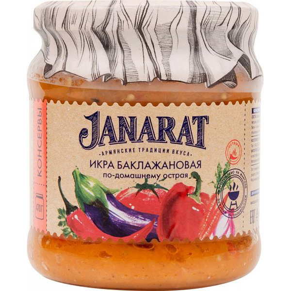

Икра Janarat баклажанная по-домашнему острая 470 г