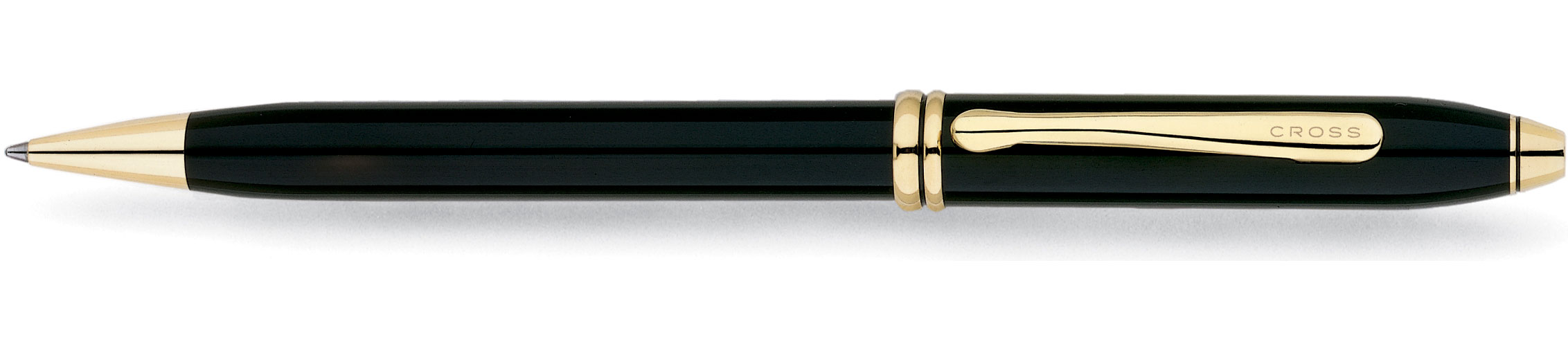 фото Cross townsend - black lacquer gold plated, шариковая ручка, m, bl