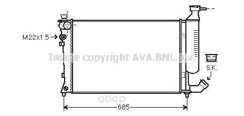 фото Радиатор охлаждения двигателя ava cna2155