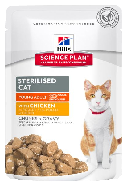 Влажный корм для кошек Hill's Science Plan Sterilised, курица, 85г