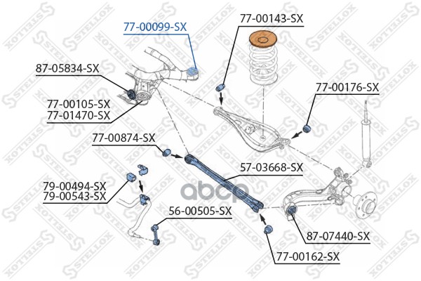 фото Сайлентблок stellox 7700099sx