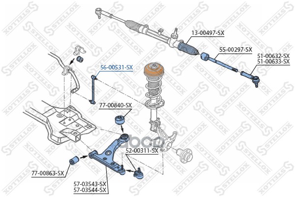 

Стойка стабилизатора Stellox 5600531SX