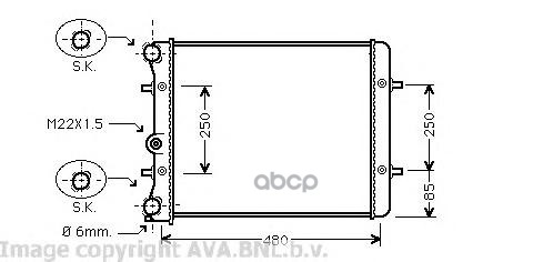 

Радиатор охлаждения AVA QUALITY COOLING VW2152