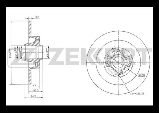 фото Тормозной диск zekkert bs-5213