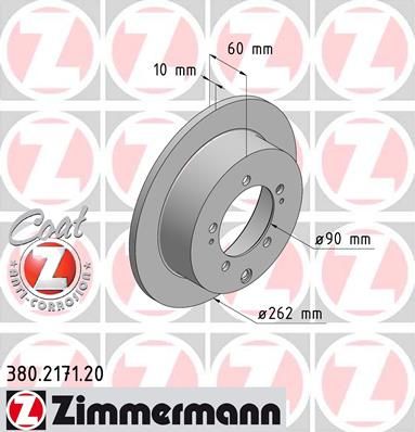 фото Тормозной диск zimmermann 380.2171.20