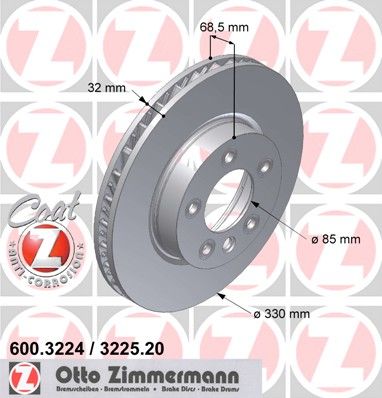 

Тормозной диск ZIMMERMANN 600.3225.20