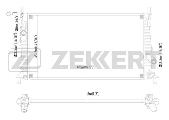 

Радиатор охлаждения двигателя ZEKKERT MK-1128