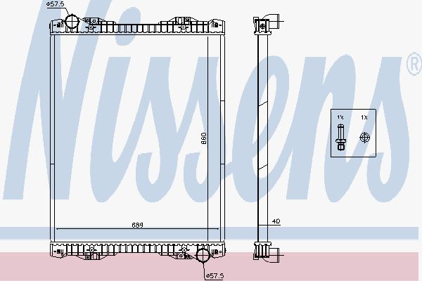 фото Радиатор охлаждения двигателя nissens 672590