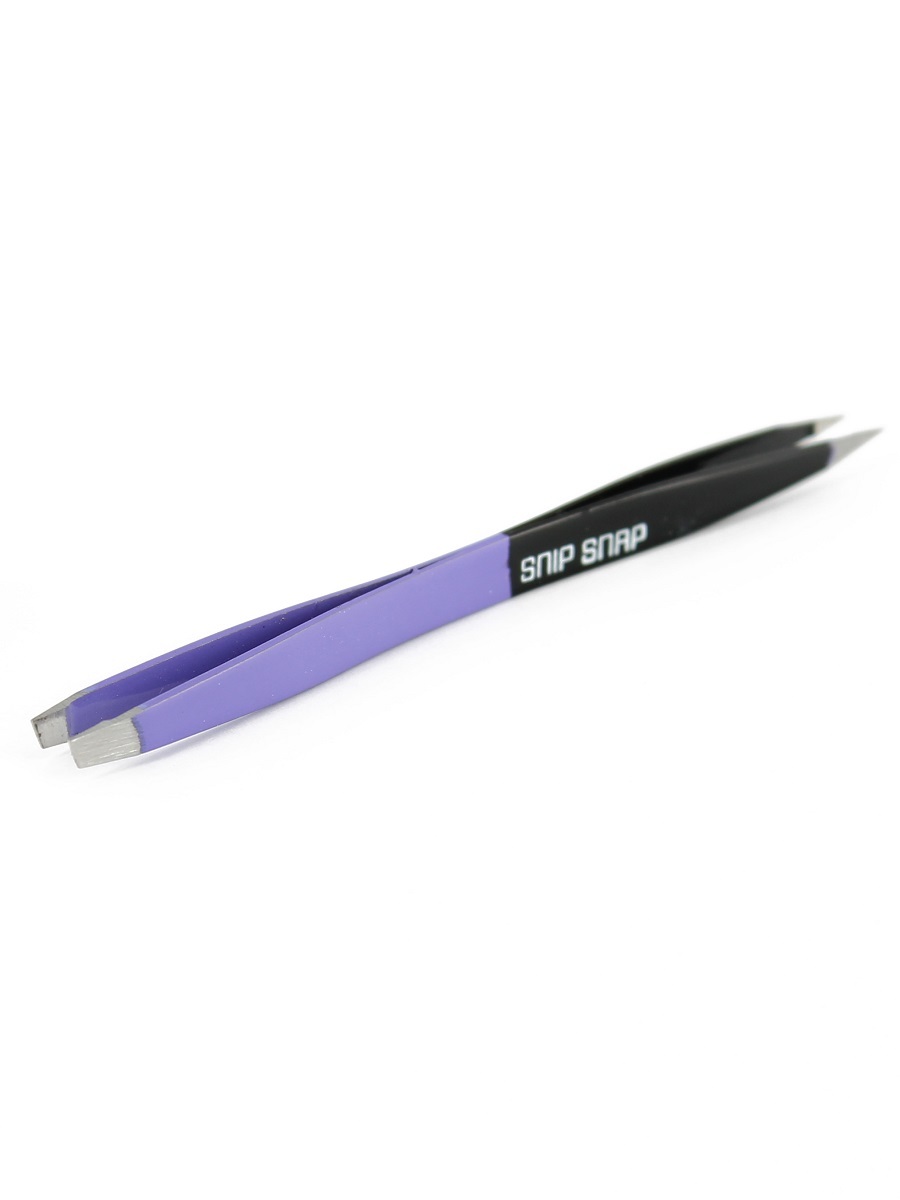 фото Пинцет snip snap двусторонний черно-фиолетовый, скошенный, остроконечный mi-5203-11