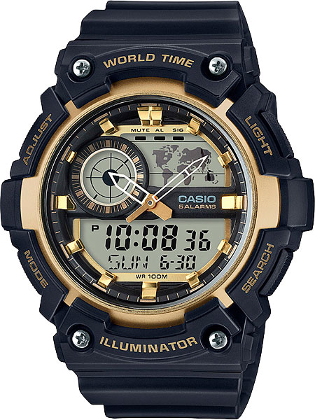 фото Наручные часы кварцевые мужские casio illuminator collection aeq-200w-9a