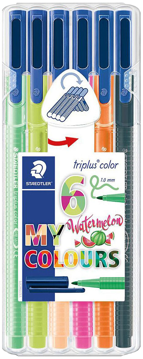 

Фломастеры Staedtler Triplus Color Арбуз 1 Мм, 6 Цветов