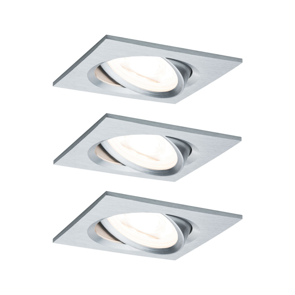 фото Светильник встраиваемый, комплект nova led 3x6,5 gu10 alu ged 93438 paulmann