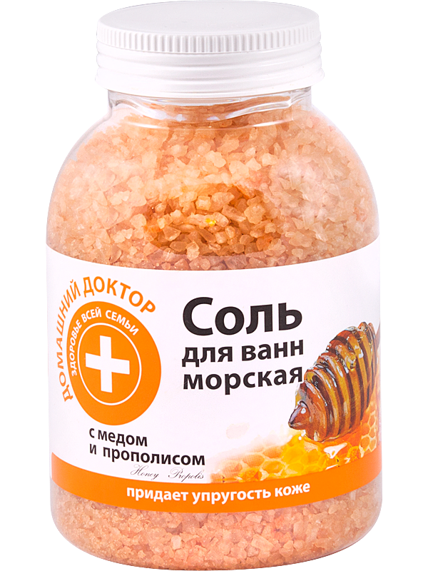 

Соль для ванн Домашний Доктор с медом и прополисом 1000 гр