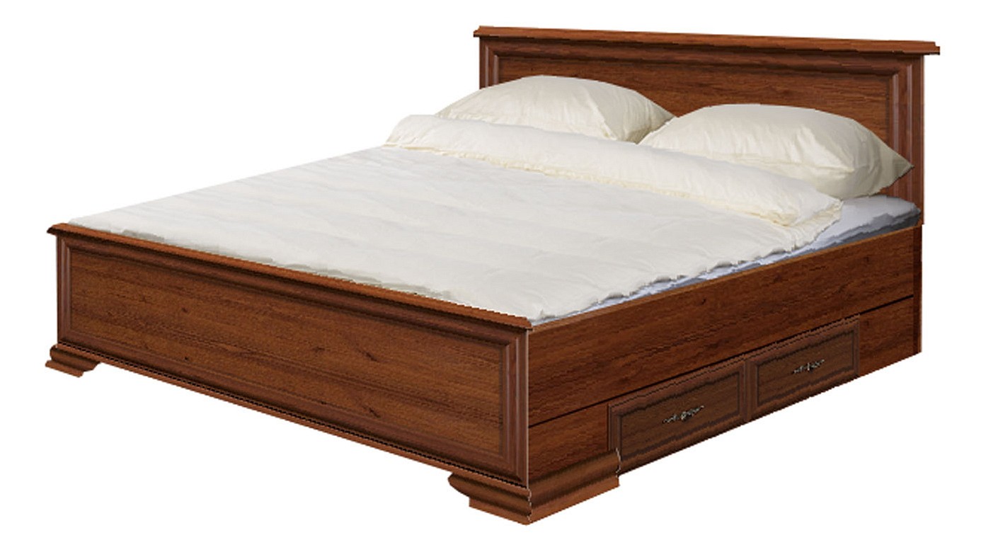 Кровать двуспальная BlackRedWhite Кентаки 180х200 см, коричневый