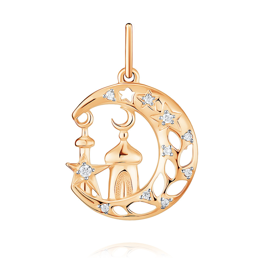 Подвеска из красного золота ADAMAS 31041074/01-А50Д-72, фианит