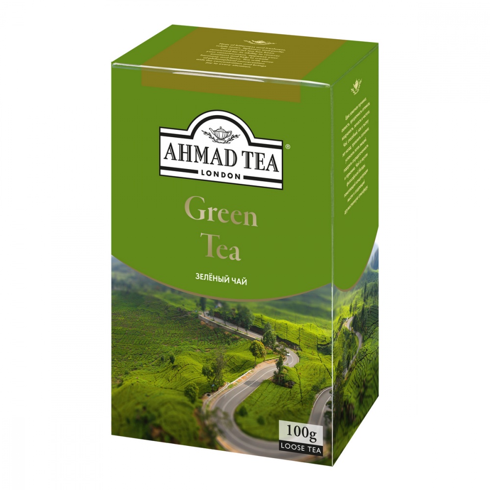 Чай Ahmad Green Tea, зеленый, листовой, 100 гр
