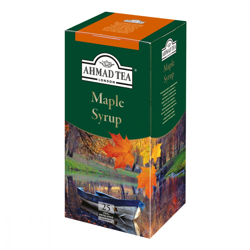 фото Чай ahmad maple syrup, зеленый с кленовым сиропом, 25 пакетиков ahmad tea