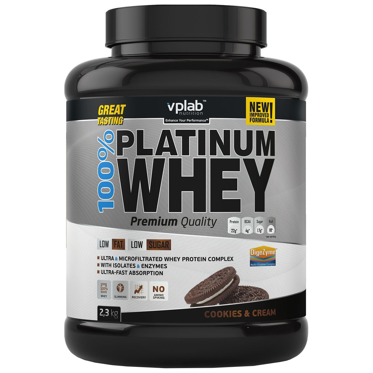 

Протеин VPLab 100% Platinum Whey, 2300 г, cookies & cream, 100% Platinum Whey