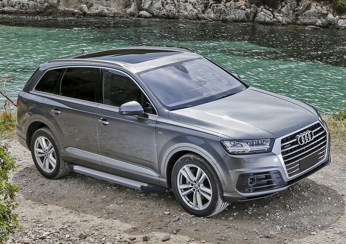 фото Пороги на автомобиль "silver" rival для audi q7 ii 2015-н.в., 193 см, f193al.0304.1