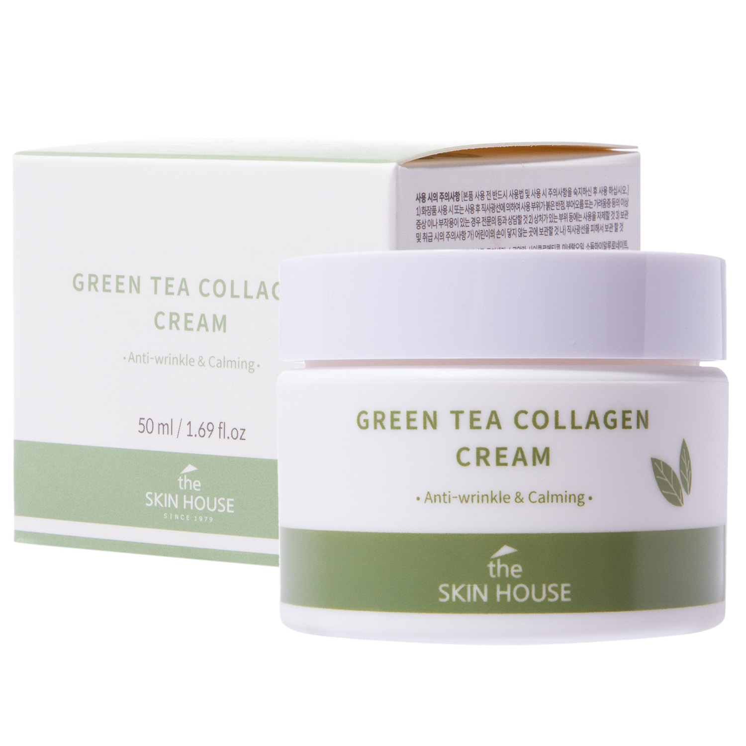 Крем The Skin House на основе коллагена и экстракта зелёного чая, 50 мл успокаивающий крем на основе коллагена и экстракта зелёного чая green tea collagen cream
