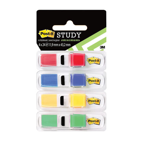 

Закладки Post-it Index клейкие цветные 11,9х43,2мм 96шт, Разноцветный