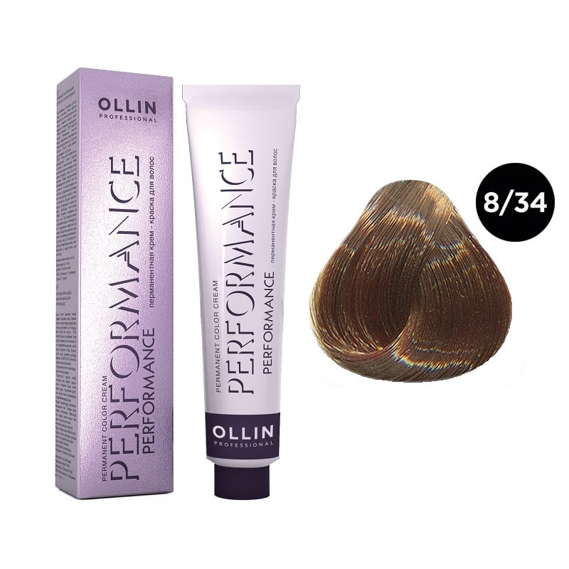 

Краска для волос Ollin Professional 8/34 светло-русый золотисто-медный, 60 мл