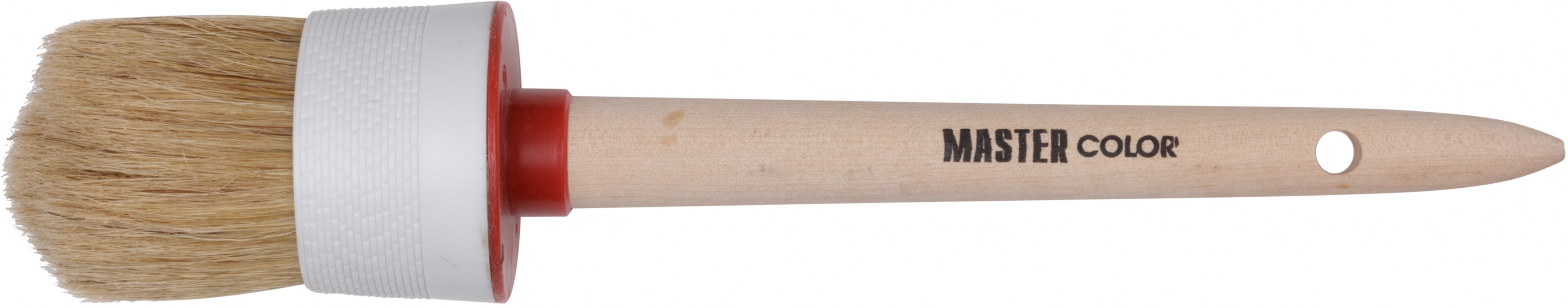 фото Круглая кисть, натур, щетина, 55% топс, деревянная ручка, d45 мм 30-0406 master color