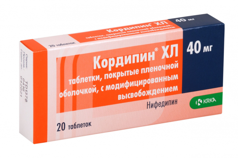 Купить Кордипин XЛ таблетки 40 мг 20 шт., Arena Pharmaceuticals, Словения