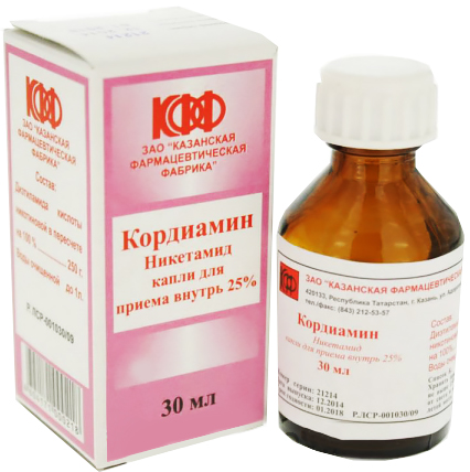 Купить Кордиамин раствор 250 мг/мл 30 мл, Казанская фармацевтическая фабрика, Россия