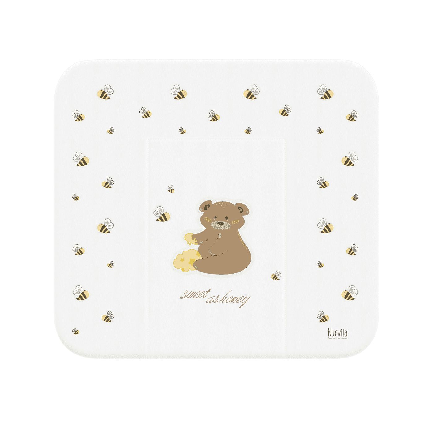 Матрасик для пеленания мягкий Nuovita HONEY BEAR, 750х720 (белый)