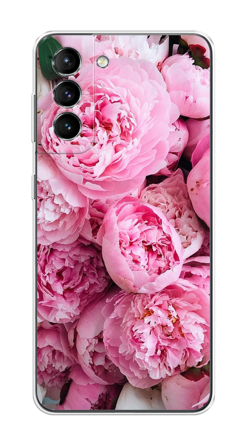 

Чехол на Samsung Galaxy S21 "Розовые пионы", Бежевый;розовый, 2101850-2