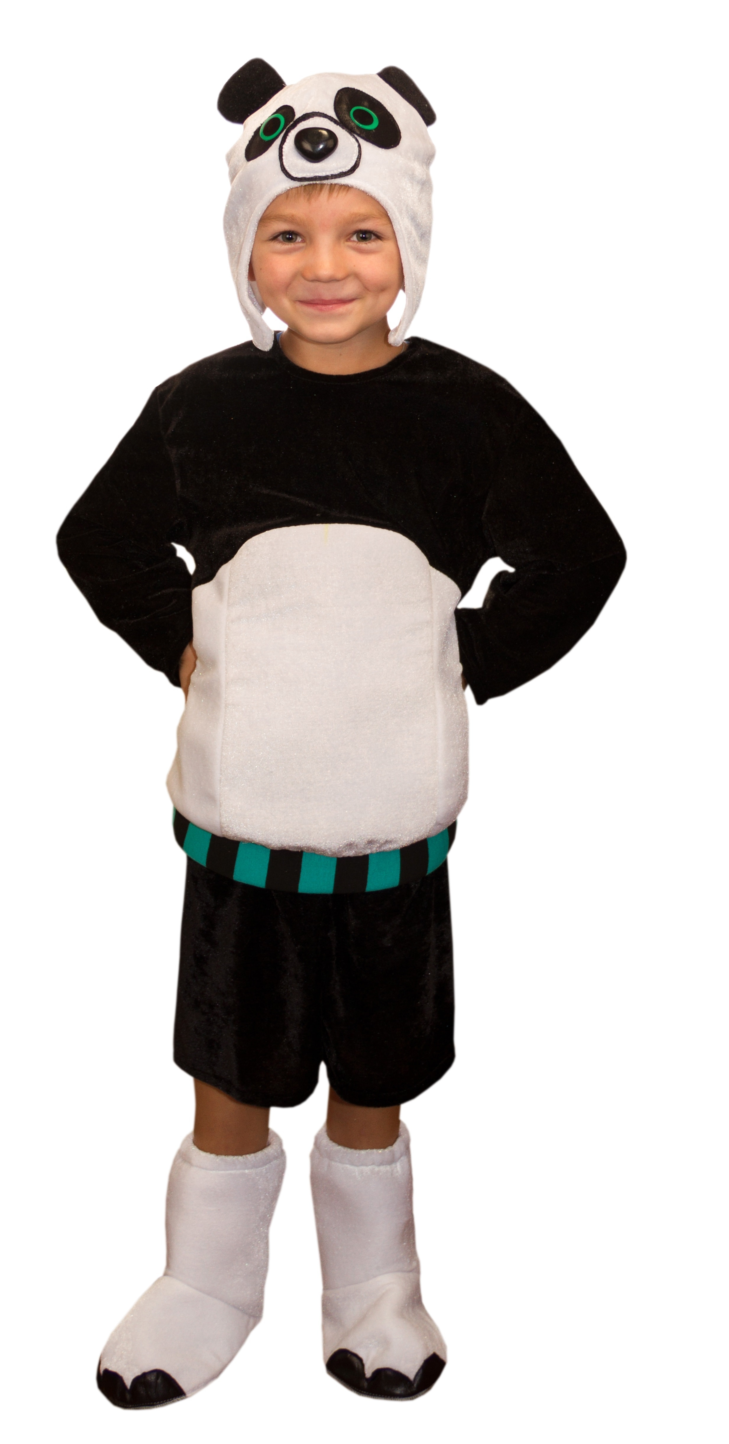 фото Костюм карнавальный элит классик панда кунг-фу детский р.32 (128 см)