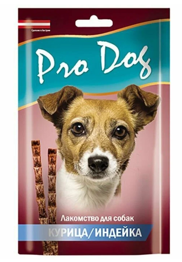 Лакомство для собак Pro Dog Лакомые палочки с курицей и индейкой, 28 шт по 45 г