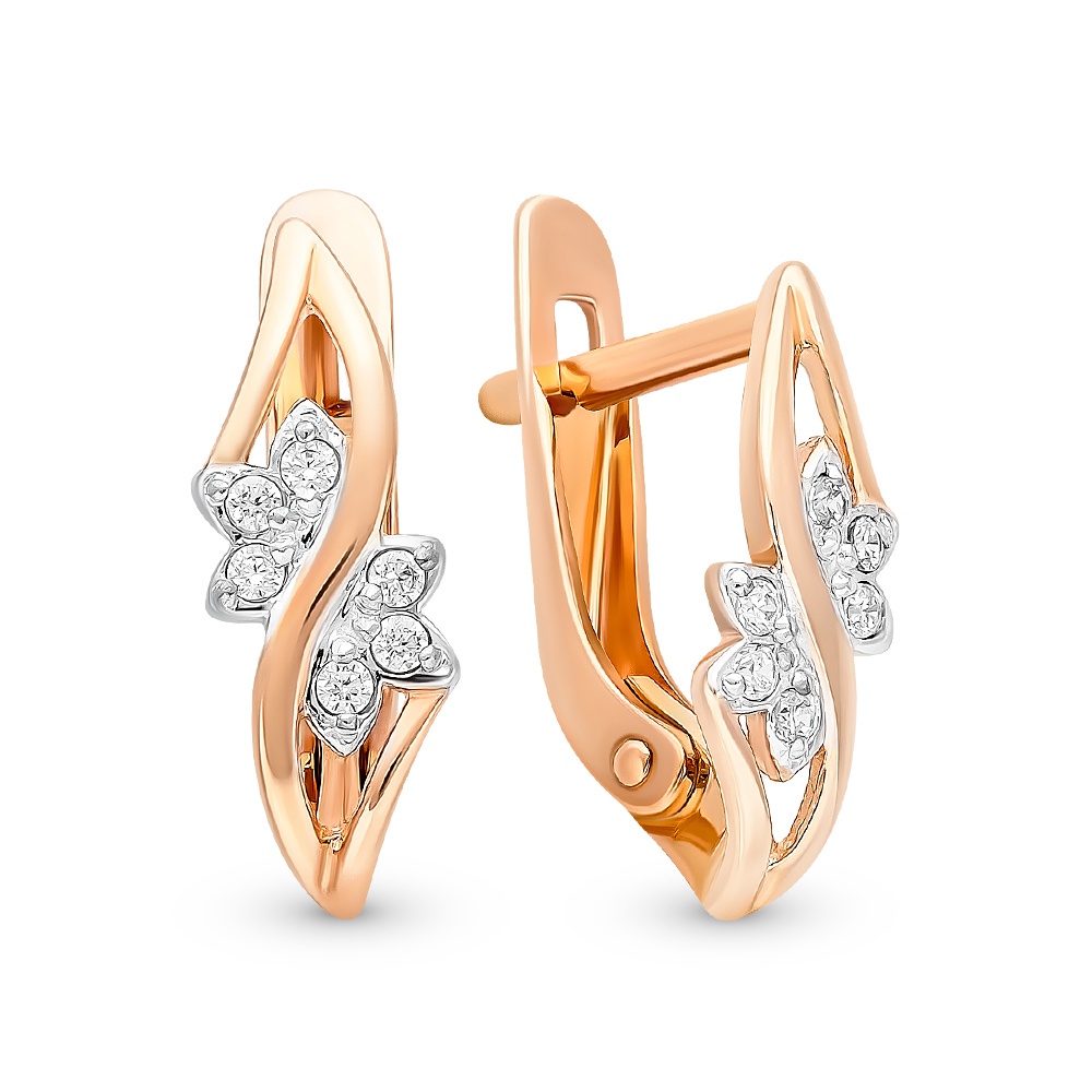 

Серьги из красного золота с фианитом 585Gold 302006246, 302006246