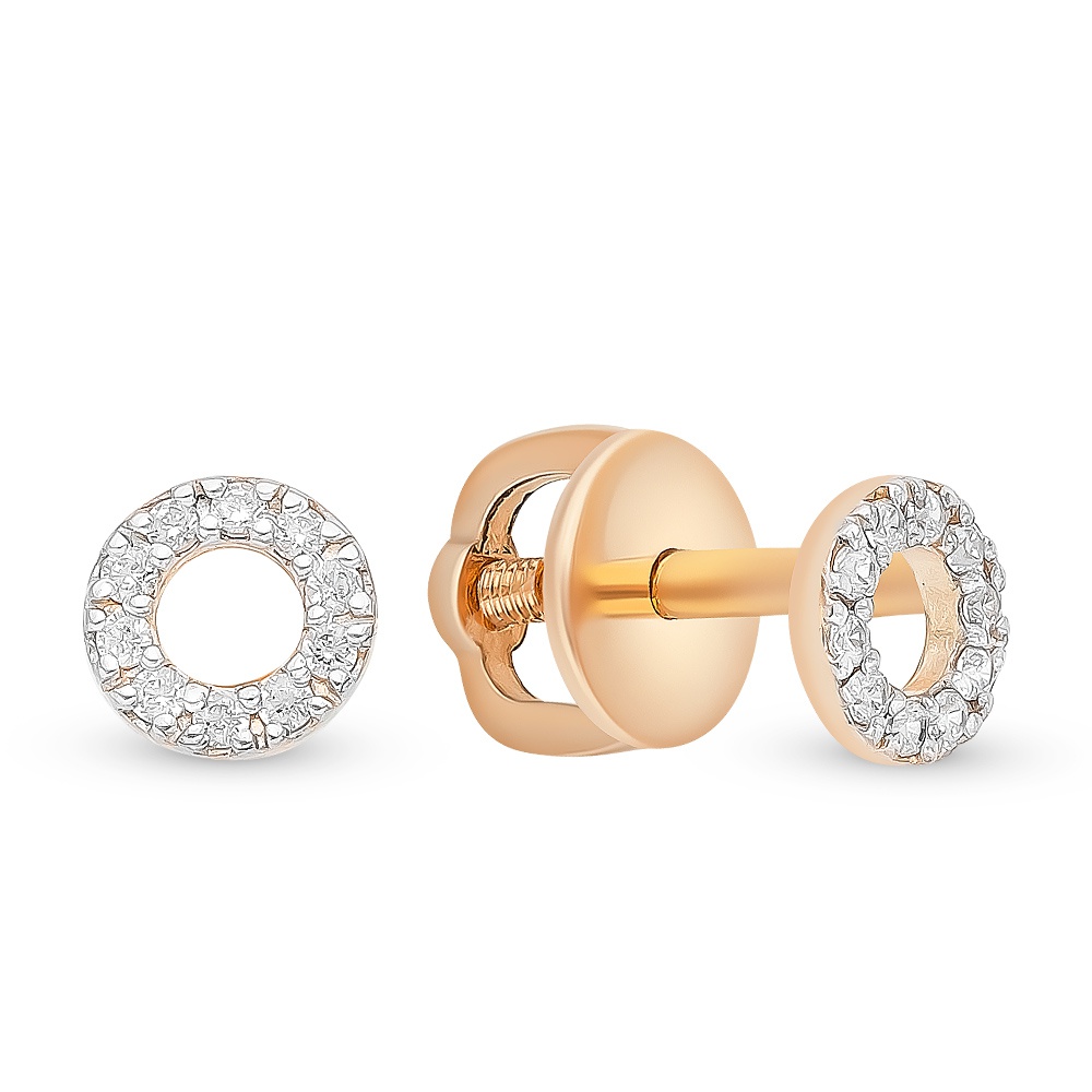

Серьги из красного золота с фианитом 585Gold 302006257, 302006257