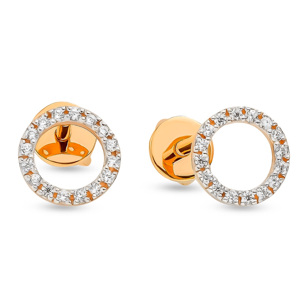 

Серьги из красного золота с фианитом 585Gold 302006260, 302006260