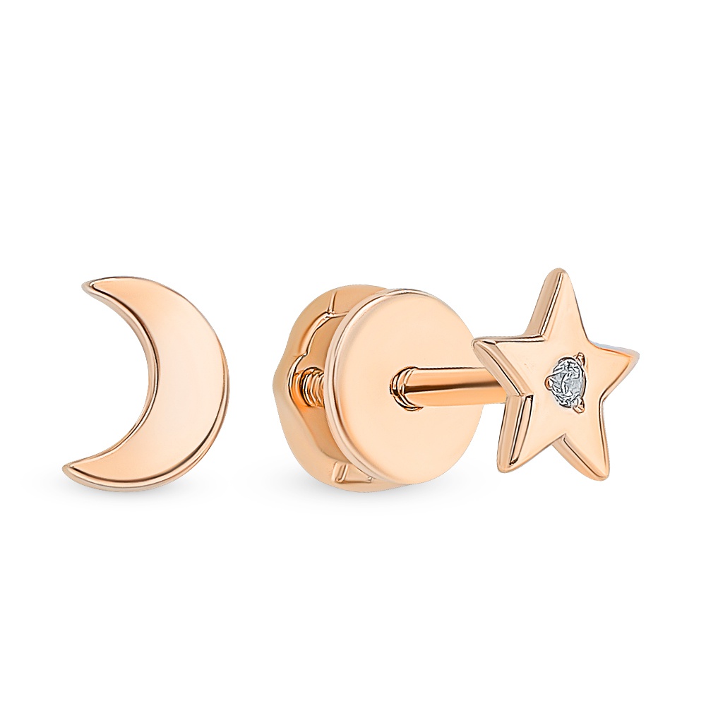 

Серьги из красного золота с фианитом 585Gold 302006273, 302006273