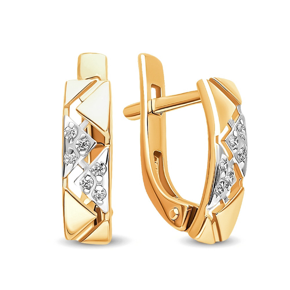 

Серьги из красного золота с фианитом 585Gold 302006232, 302006232