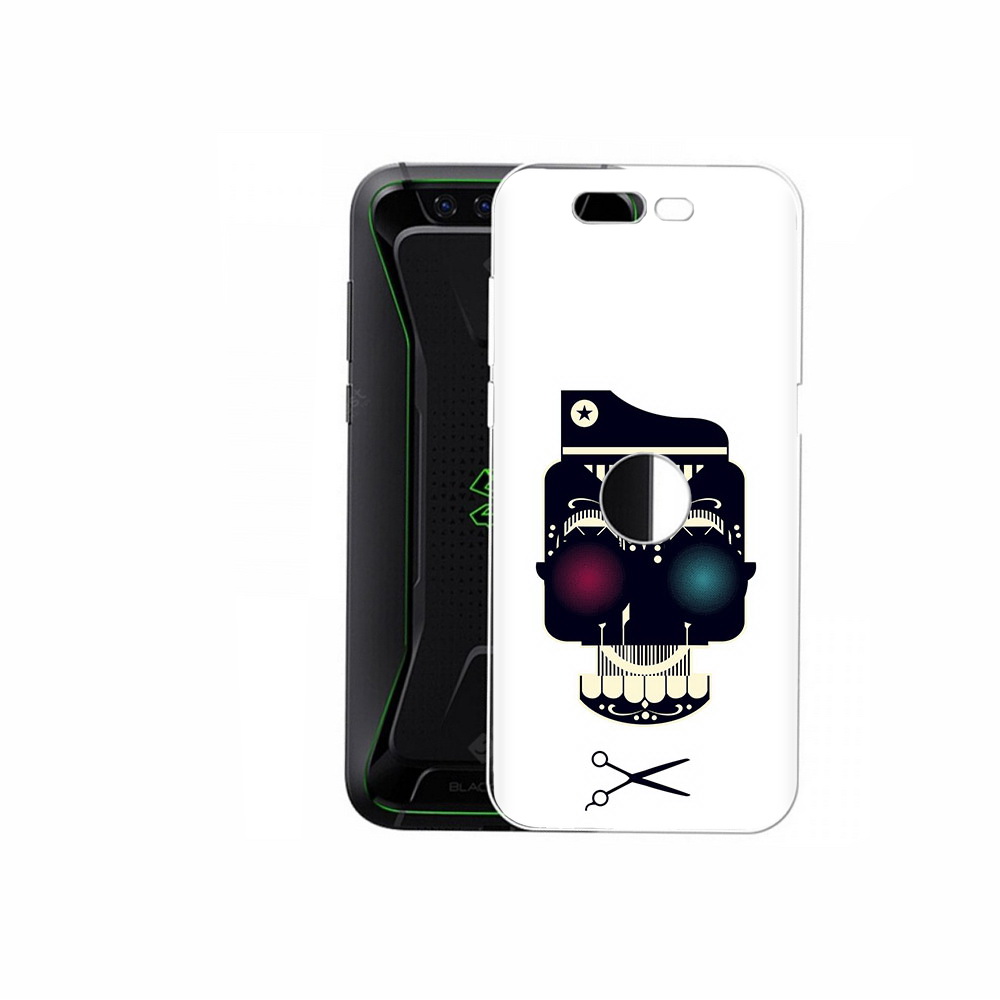 

Чехол MyPads Tocco для Xiaomi Black Shark черно белый скелет с яркими глазами, Прозрачный, Tocco